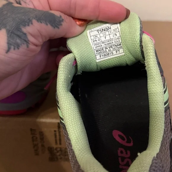 ASICS Gray and Pink Athletic Sneakers - Picture 3 of 3